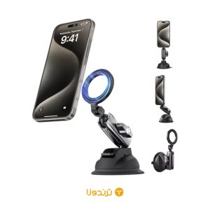 پایه نگهدارنده گوشی موبایل ماشین TELESIN Mobile Phone Holder Model P3-SUS-02 – Magnetic Car Mount with 360° Rotation
